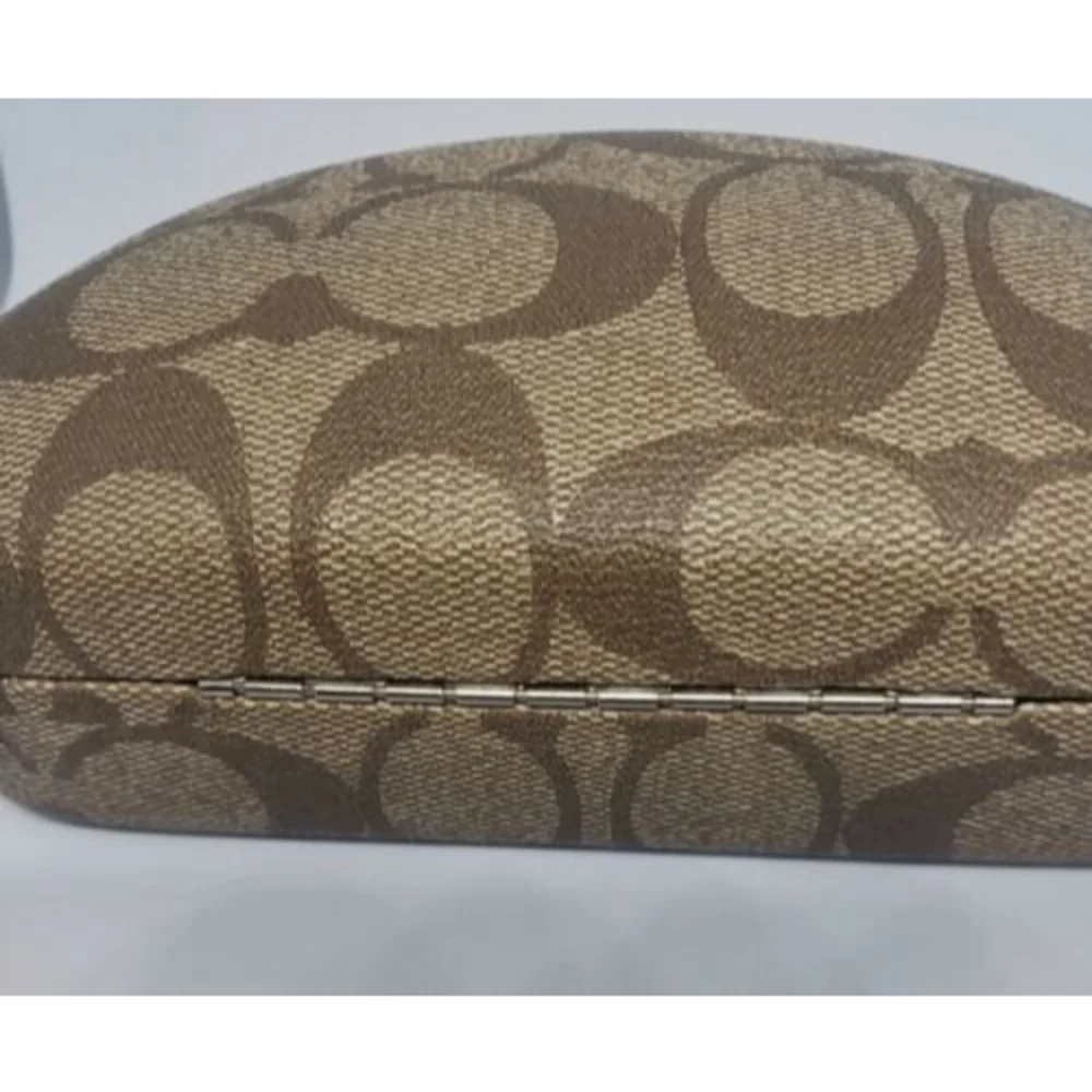 Coach Signature Monogram Brown Hard Clamshell Sunglasses Eyeglasses Case - Picture 6 of 8